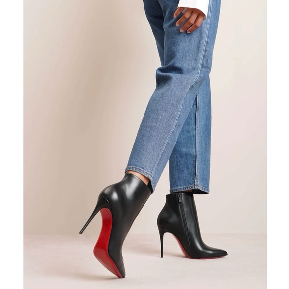 Christian Louboutin Shoes - Louboutin So Kate 100mm Low Ankle Booty Boots Calf Leather Black NEW with box